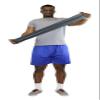 CanDo Singles Low Powder Exercise Band, 4-foot singles, Black: X-Heavy (40 count) view 2