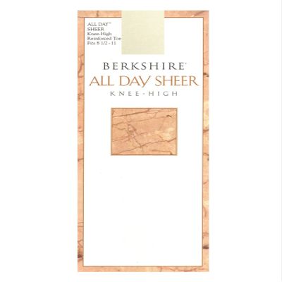 Berkshire Women's All Day Sheer Knee High Reinforced Toe 6355, Ivory, 8 1/2-11