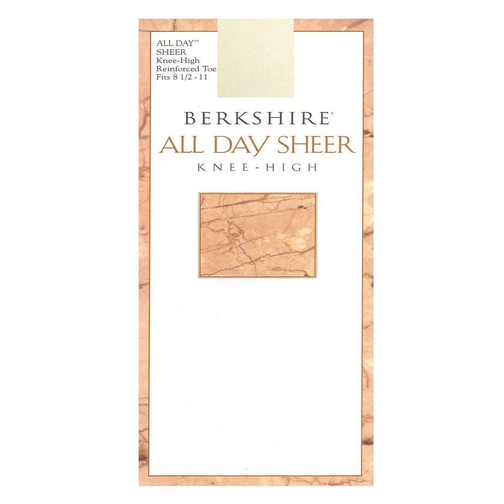 Berkshire Women's All Day Sheer Knee High Reinforced Toe 6355, Ivory, 8 1/2-11