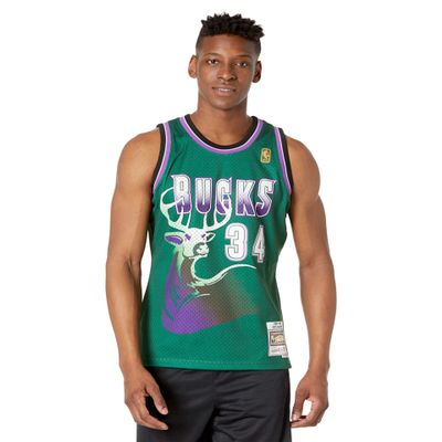 Adult Ray Allen Milwaukee Bucks Mitchell & Ness NBA Green Throwback Swingman Jersey - Men's