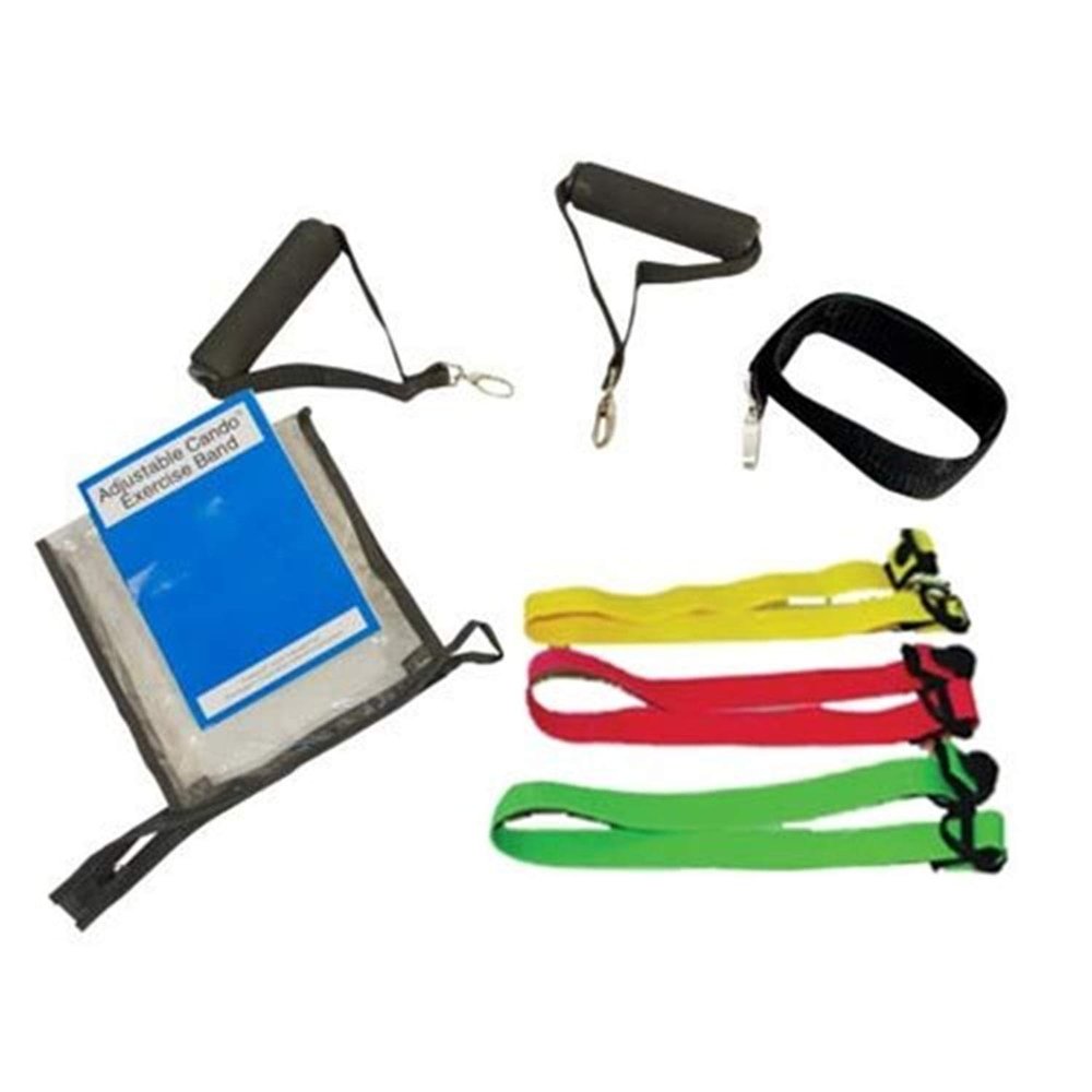 CanDo 10-3230 Adjustable Exercise Band Kit, 5 Band, Yellow/Red/Green/Blue/Black
