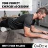 CanDo 30-2103 White PE Foam Roller, Round, 4" Diameter, 12" Length view 3