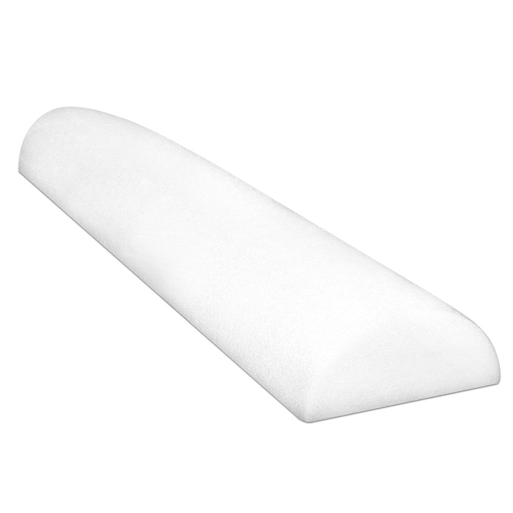 CanDo PE White Foam Roller, 4" X 36", Half Round