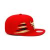 Mitchell & Ness Chicago Bulls Snapback Hat Cap Red/Gold & Black Diamond Side Foil (Patent Leather) view 3