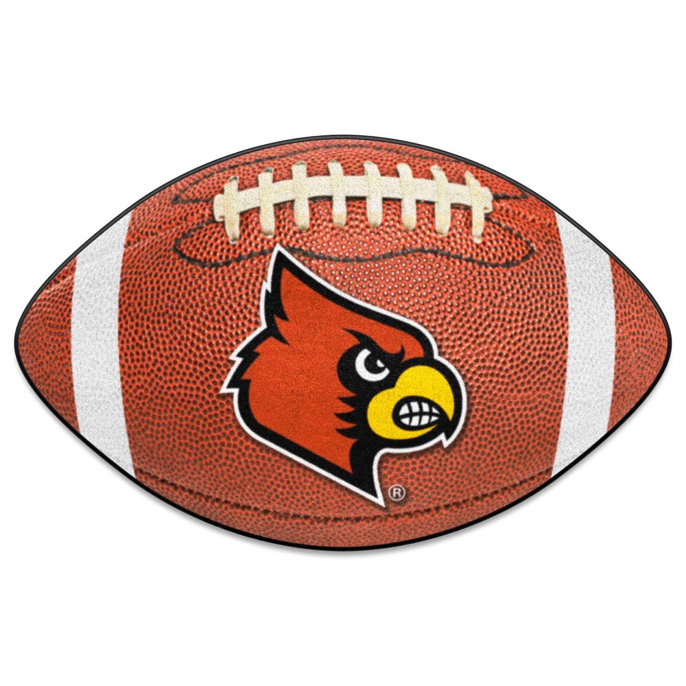 Fanmats - 2640 FANMATS NCAA University of Louisville Cardinals Nylon Face Football Rug 22"x35"