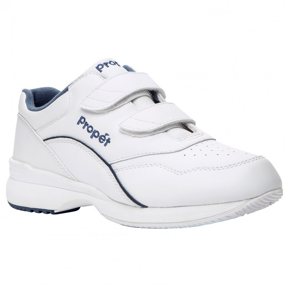 Propt Women's Tour Walker Strap Sneaker, White/Blue, 9 X-Wide US