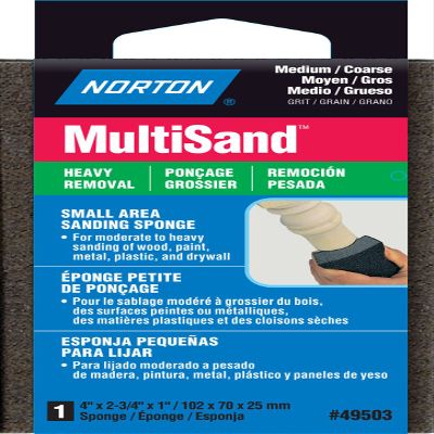 4" x 2.75" Norton 49503 MultiSand Double Sided Sanding Sponge Medium/Coarse