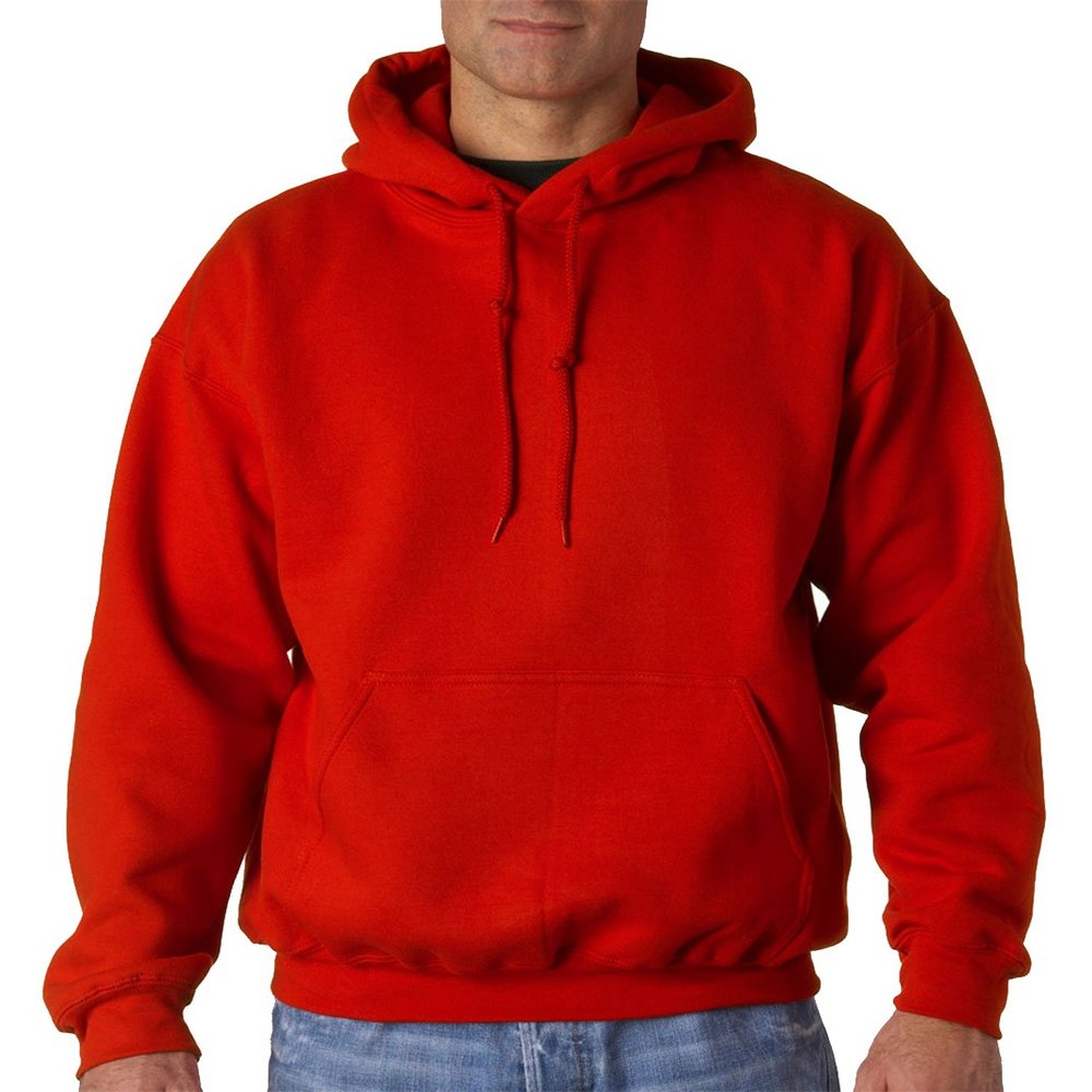 Gildan 9.3 oz Pullover Hooded Sweatshirt (12500), Red, Small