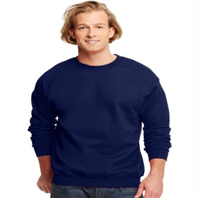 Hanes 90/10 Cotton/Polyester 10.2oz. Ultimate Cotton - Crewneck, M-Deep Navy