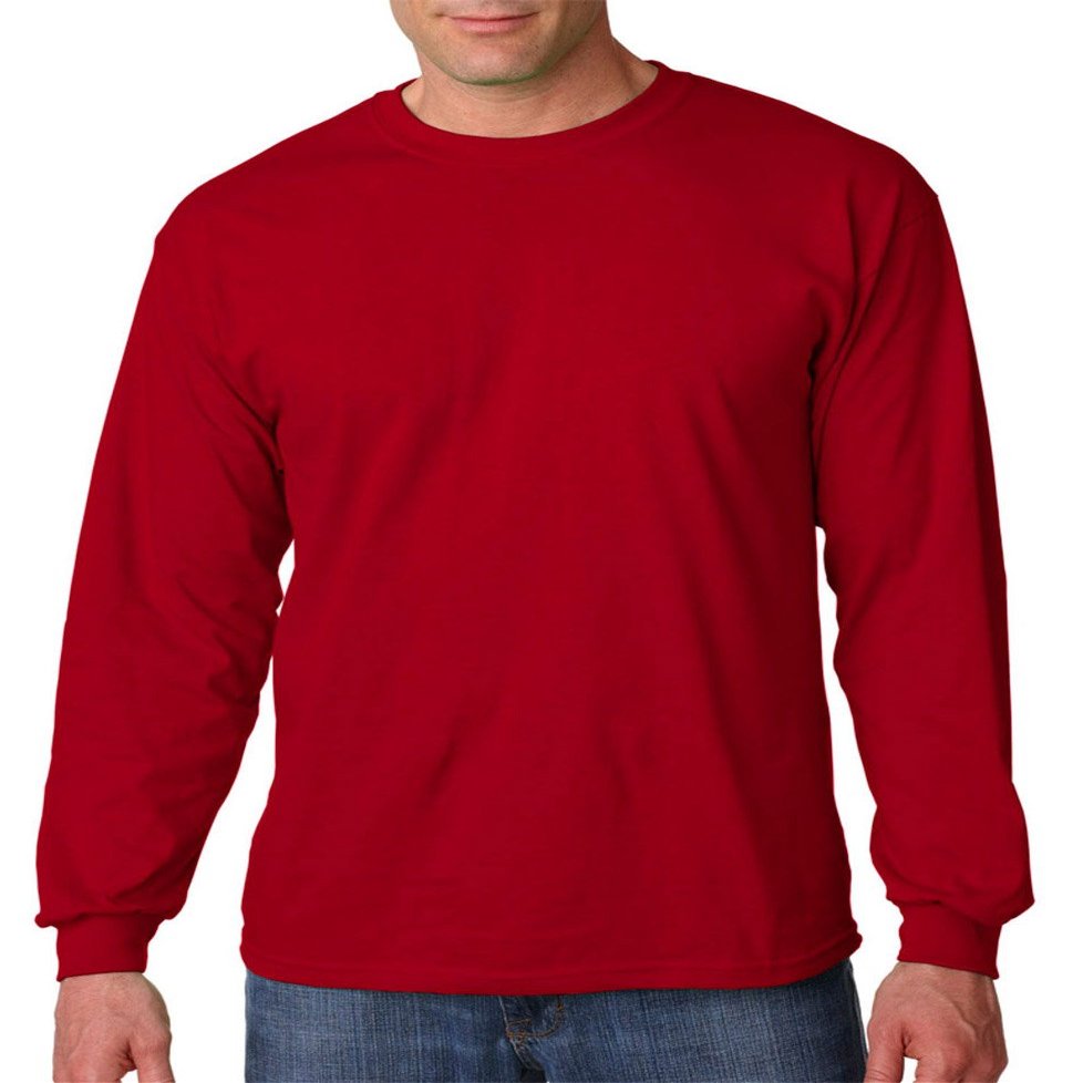 Gildan Ultra Cotton 6 oz. Long-Sleeve T-Shirt (G240)- RED,3XL