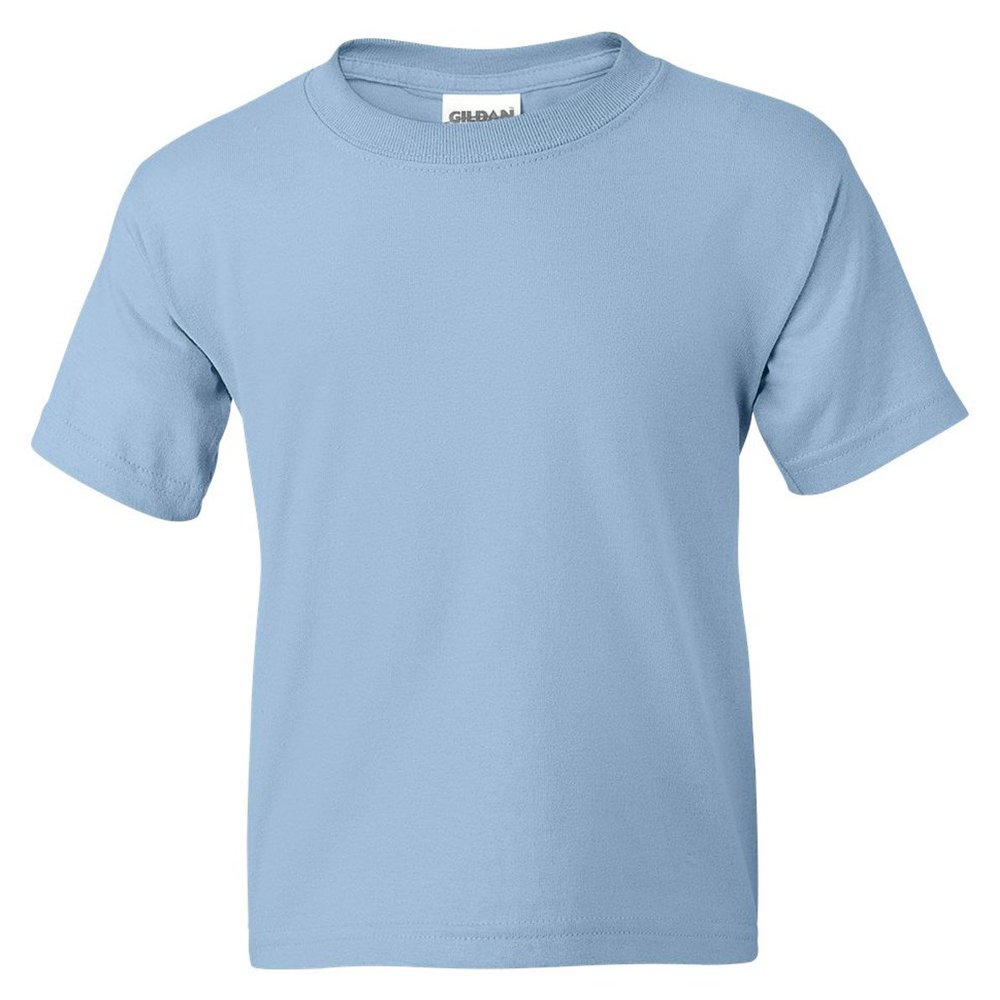 Gildan 50-50 Youth Short-Sleeve T-shirt (8000B) Tee Large Light Blue