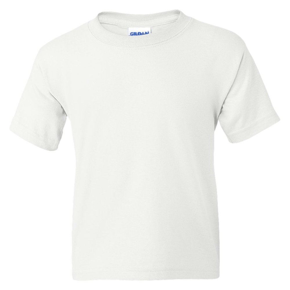 Gildan 50-50 Youth Short-Sleeve T-shirt (8000B) Tee Large White