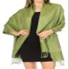 Sakkas Two Tone Vintage Jacquard Paisley Pashmina Shawl Wrap Scarf Stole - Lime view 1