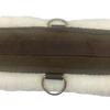 Intrepid International English Girth with Fleece - Breathable Lightweight Horse Girth for English Saddle, Double Elastic Easy Attachment, Brown with White Fleece, 42" view 3