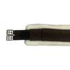 Intrepid International English Girth with Fleece - Breathable Lightweight Horse Girth for English Saddle, Double Elastic Easy Attachment, Brown with White Fleece, 42" view 4