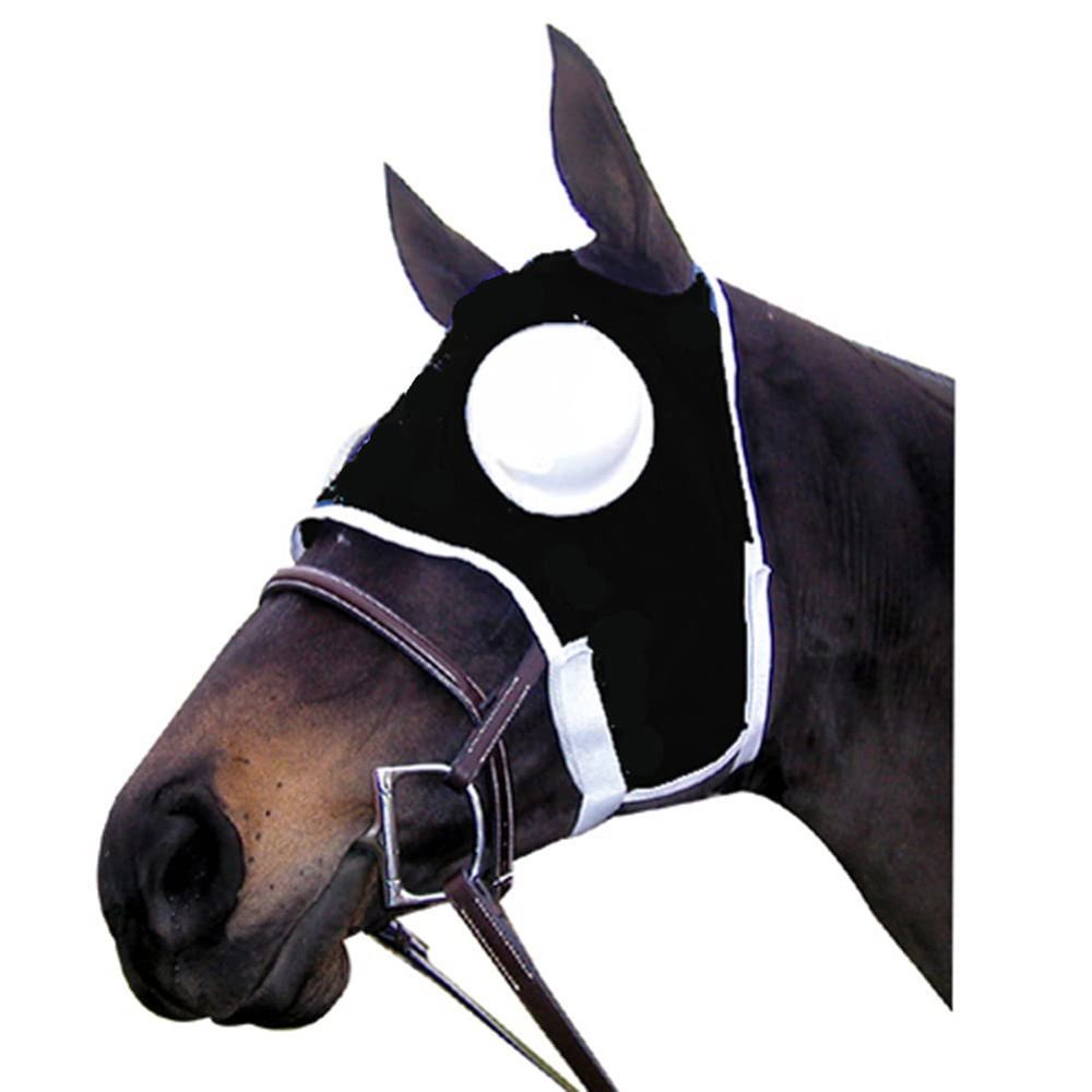 Intrepid International Horse Mask Full Cup Blinker Hood - Adjustable Polyester Training Mask for Racing, Eye Injuries, Reduce Distractions - One Size Blinders, Black