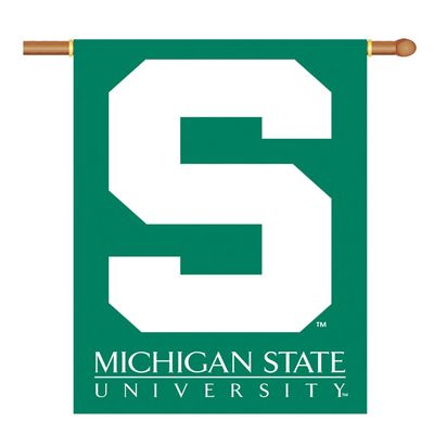 BSI Indoor Outdoor Sports Banner Michigan State Spartans 2-Sided 28" X 40" Banner With Pole Sleeve