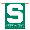 BSI Indoor Outdoor Sports Banner Michigan State Spartans 2-Sided 28" X 40" Banner With Pole Sleeve view 1