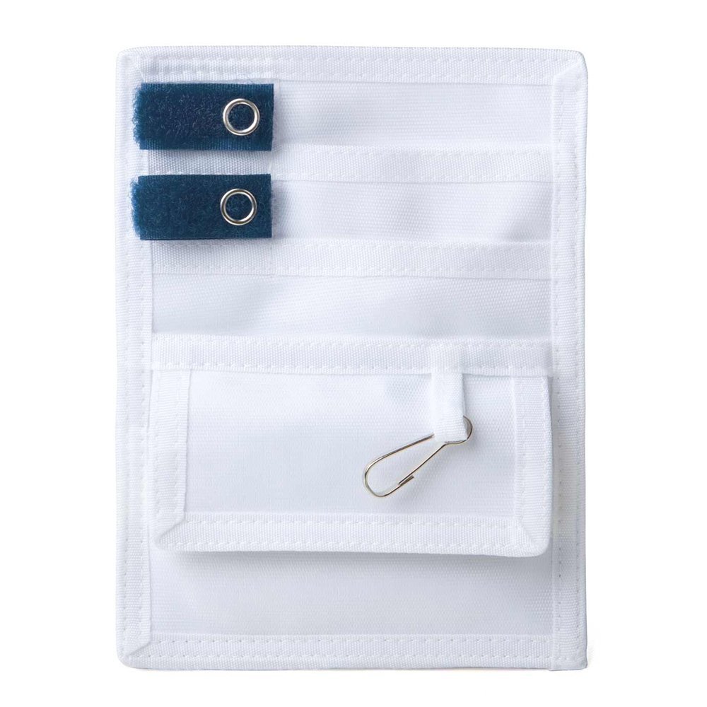 ADC 216 Pocket Pal II Medical Instrument Organizer/Pocket Protector, White with Navy Accents