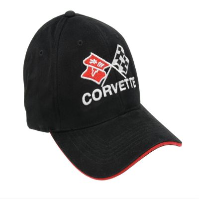 Corvette Crossflag Logo Hat Black