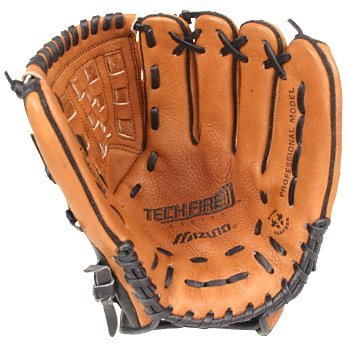 Mizuno Techfire GTF1201 Softball Fielder's Mitt (12", Brown, Left-Handed Throw)
