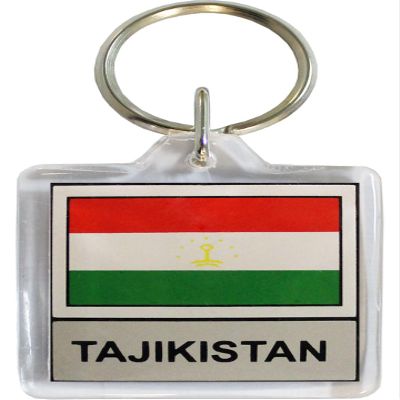 Flagline Tajikistan - Country Lucite Key Ring