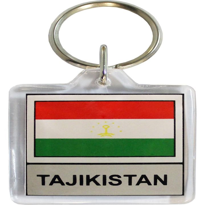 Flagline Tajikistan - Country Lucite Key Ring