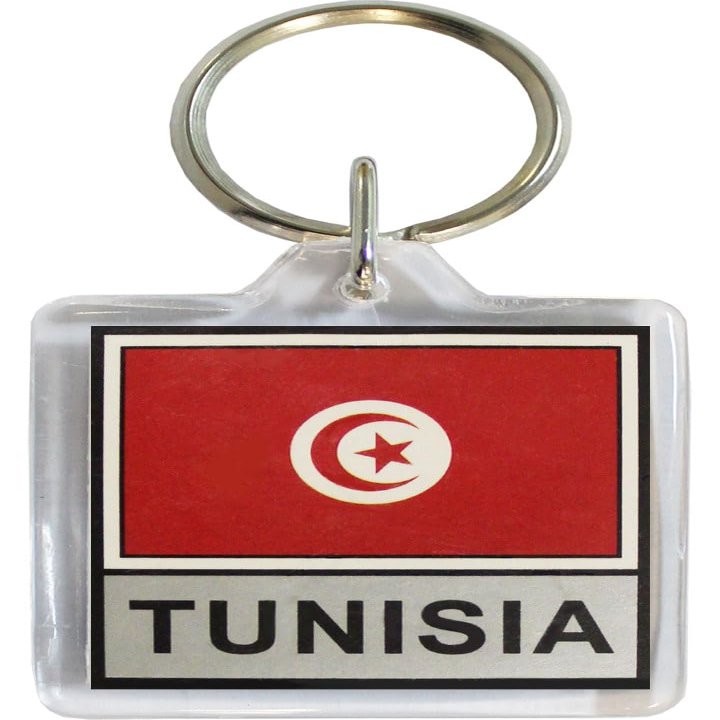 flagline Tunisia - Country Lucite Key Ring