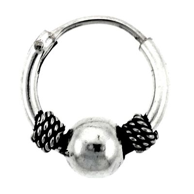 Sterling Silver Teeny Bali Hoop Earrings 1/2 inches diameter
