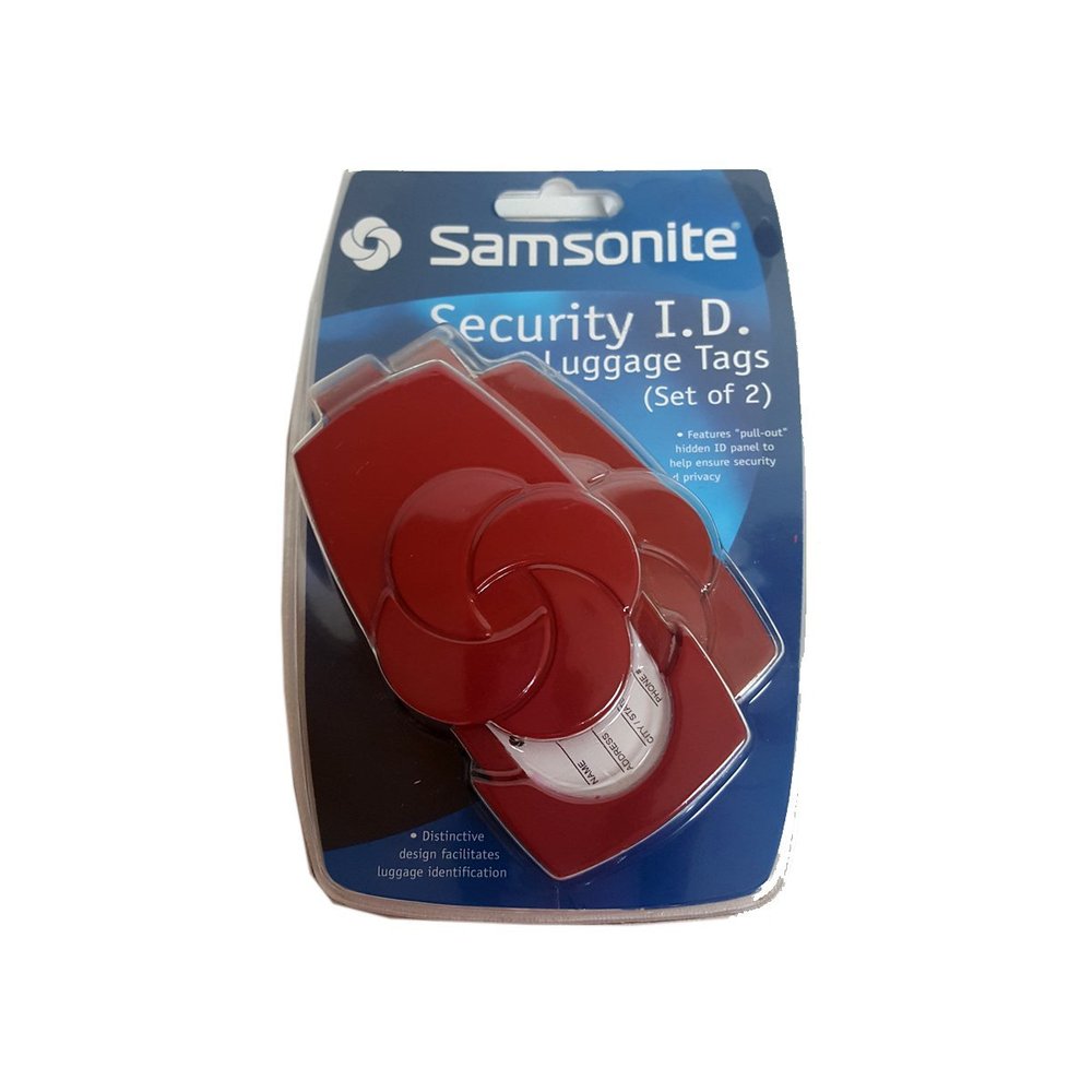 Samsonite Security I.D. Luggage Tags Set of 2, Red SM1818RE