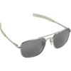 CampCo Humvee Pilot Sunglasses - Polarized Aviator Sunglasses Bayonette, 57mm, Matte Silver Frame, Gray Polarized Lens view 1
