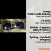 CampCo Humvee Pilot Sunglasses - Polarized Aviator Sunglasses Bayonette, 57mm, Matte Silver Frame, Gray Polarized Lens view 2