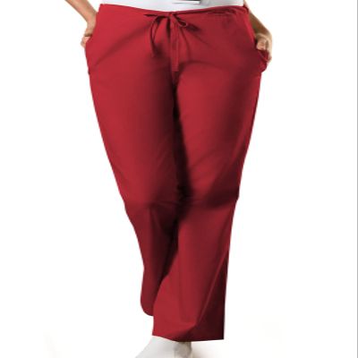 Cherokee Women's Fashionable Flare Leg Drawstring Pant, Red, Large Tall