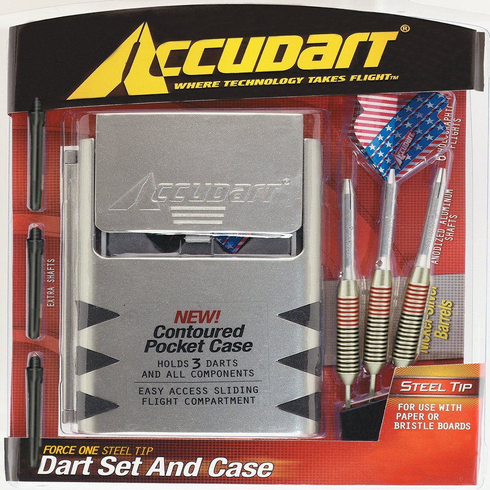 Accudart Force One Nickel/Silver Dart Set and Case