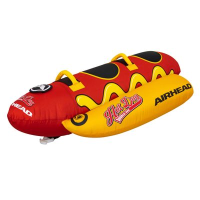 Airhead Double Dog Towable 1-2 Rider Tube for Boating and Water Sports, Double-Stitched Full Nylon Cover, EVA Padding and Padded Handles for Comfort