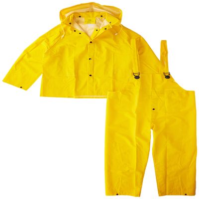 Boss 3PR0300YM Medium Yellow 3-Piece Lined PVC Rain Suit