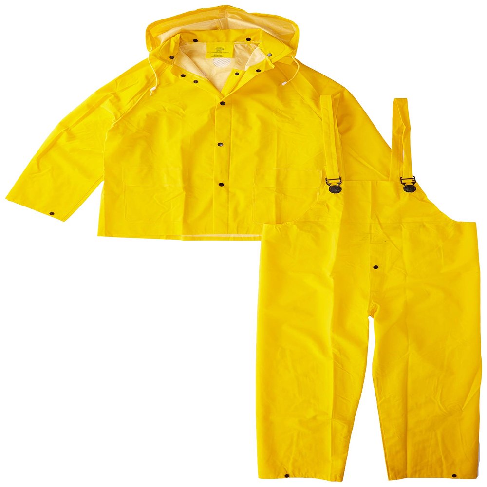 Boss 3PR0300YM Medium Yellow 3-Piece Lined PVC Rain Suit