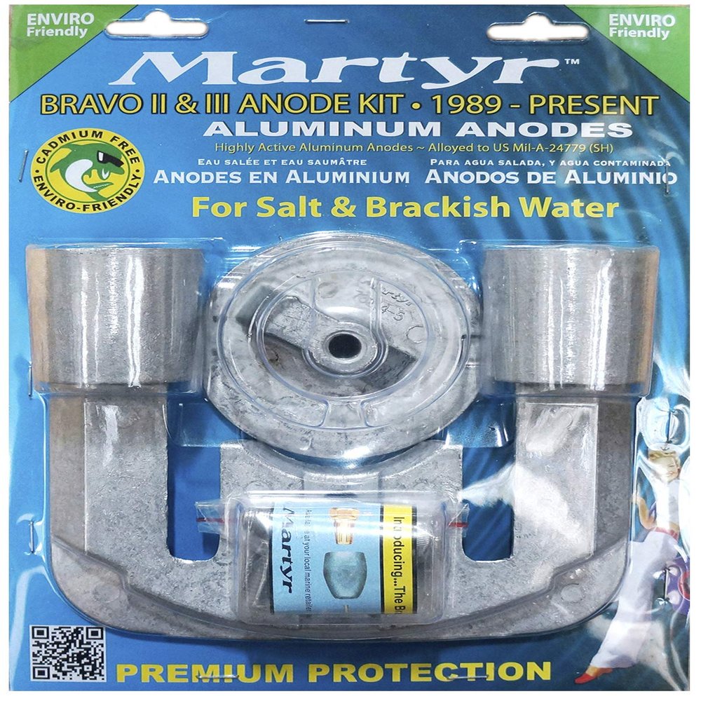 Martyr CMBRAVO23KITA Aluminum Alloy MERC Bravo 2&3 Mercury Anode Kit Aluminum