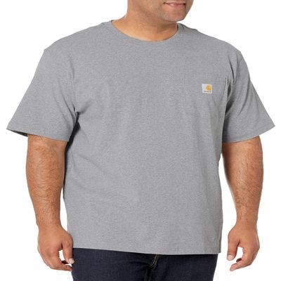 CarharttmensLoose Fit Heavyweight Short-Sleeve Pocket T-ShirtHeather Gray2X-Large Tall