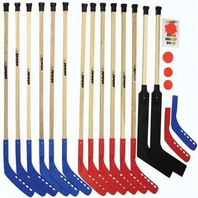 Deluxe Wood Floor Hockey Set