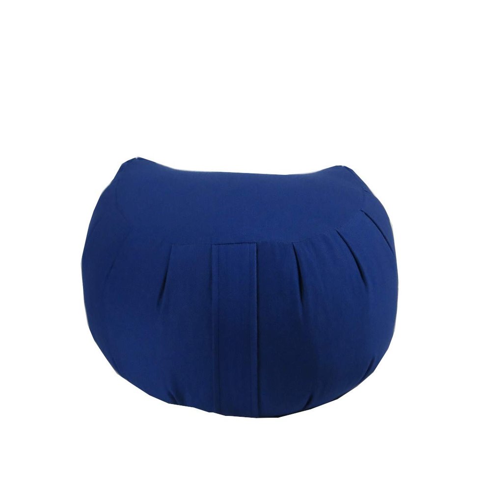 Buckwheat Crescent Zafu Meditation Cushion, Royal Blue
