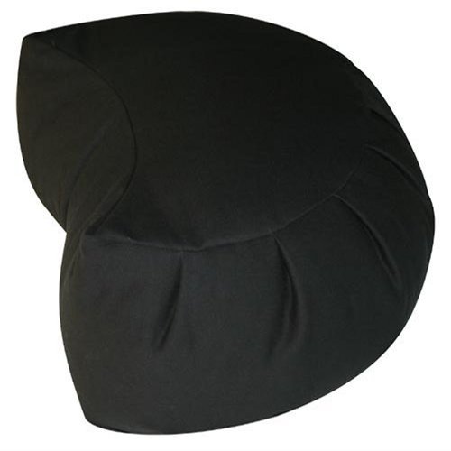 Buckwheat Crescent Zafu Meditation Cushion, Black