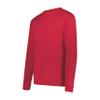 Augusta Sportswear Wicking Long Sleeve Sun Protection Athletic Shirt for Running, Hiking, Fishing, and Outdoor Activities, Red, Large view 1