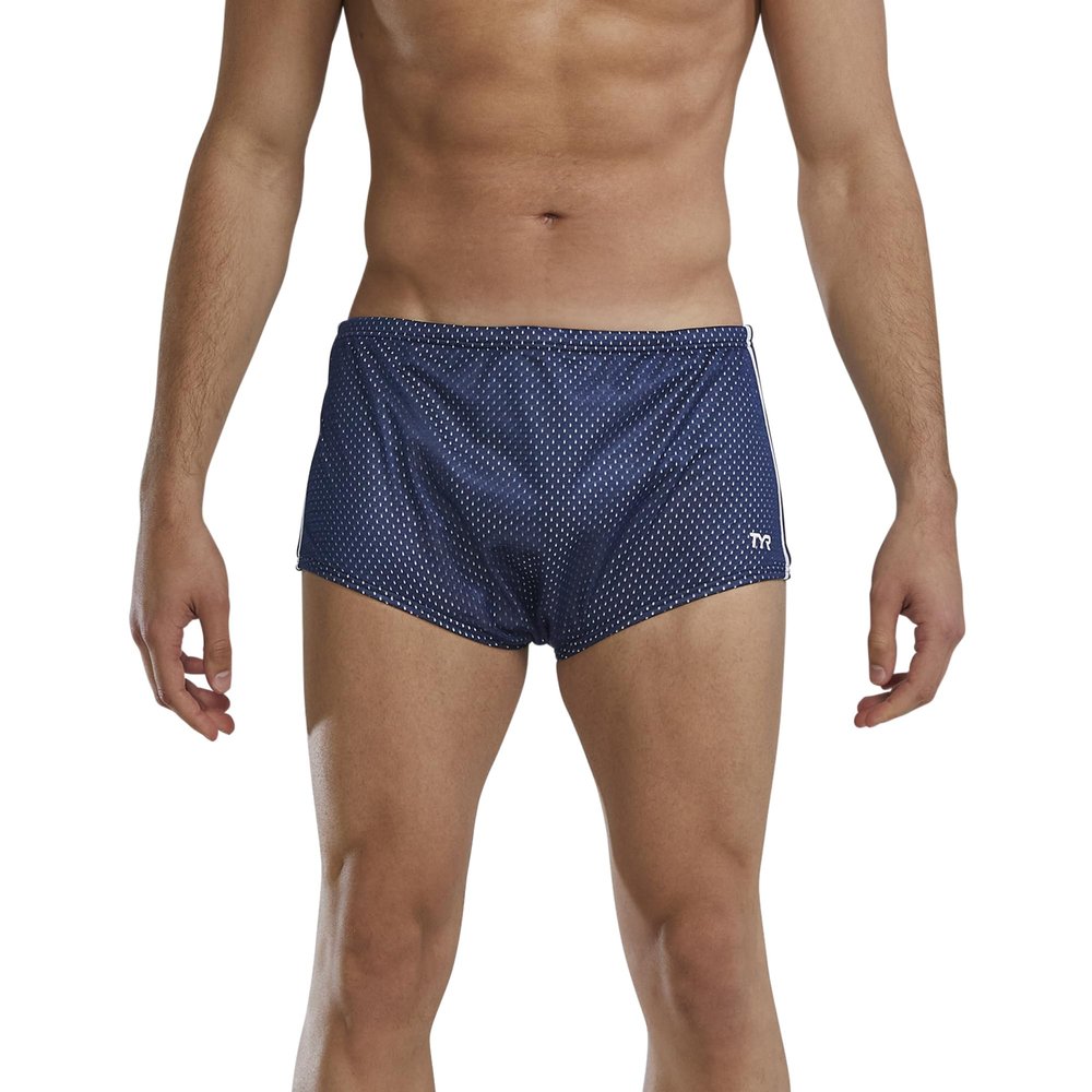 TYR Men's Poly Mesh Trainer Swim Suit (Navy, 38)