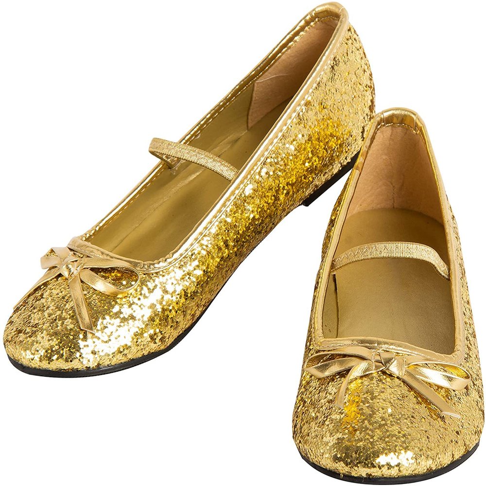 Rubie's Girl's Costume Ballet Shoes, Gold, X-Large