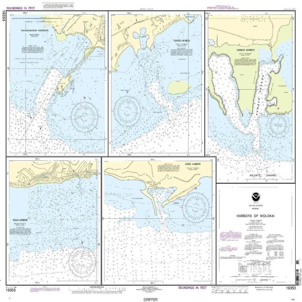 19353--Harbors of Molokai - Kaunakakai Harbor, Pukoo Harbor, Kamalo Harbor, Kolo Harbor, Long Harbor