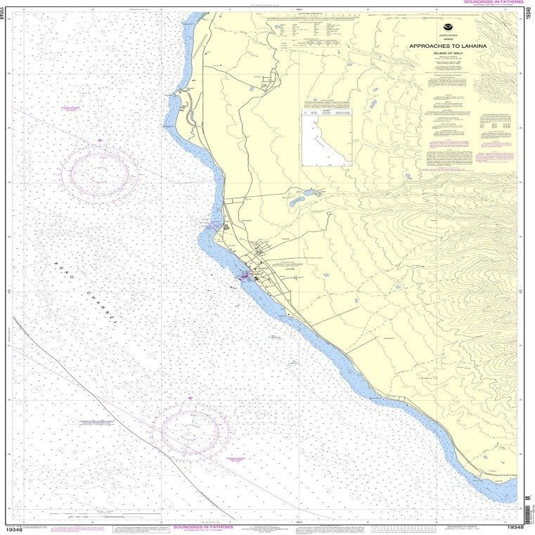 19348--Approaches to Lahaina, Island of Maui