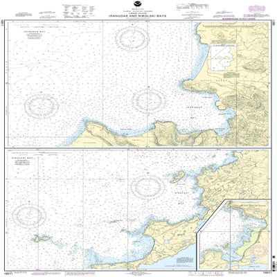 16511--Inanudak Bay and Nikolski Bay, Umnak Island, River and Mueller Caves