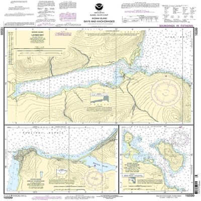 16599--Kodiak Island - Bays and Anchorages, Kodiak Island, Karluk Anchorage, Larsen Bay, Uyak Anchorage