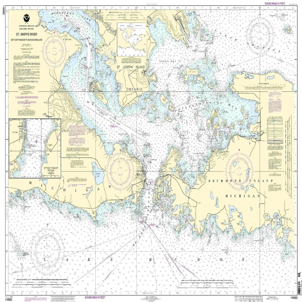 14882-St. Marys River - Detour Passage to Munuscong Lake, Detour Passage